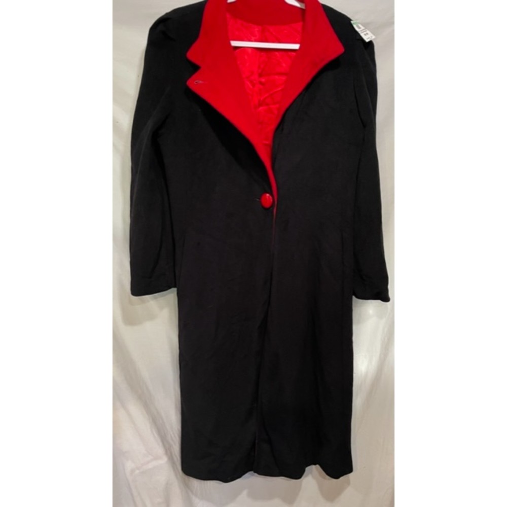 Vintage Kashmiracle Medium Black Coat Red Lining 60's